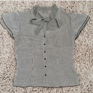 Chiffon sheer ruffle pussy bow blouse glam boho